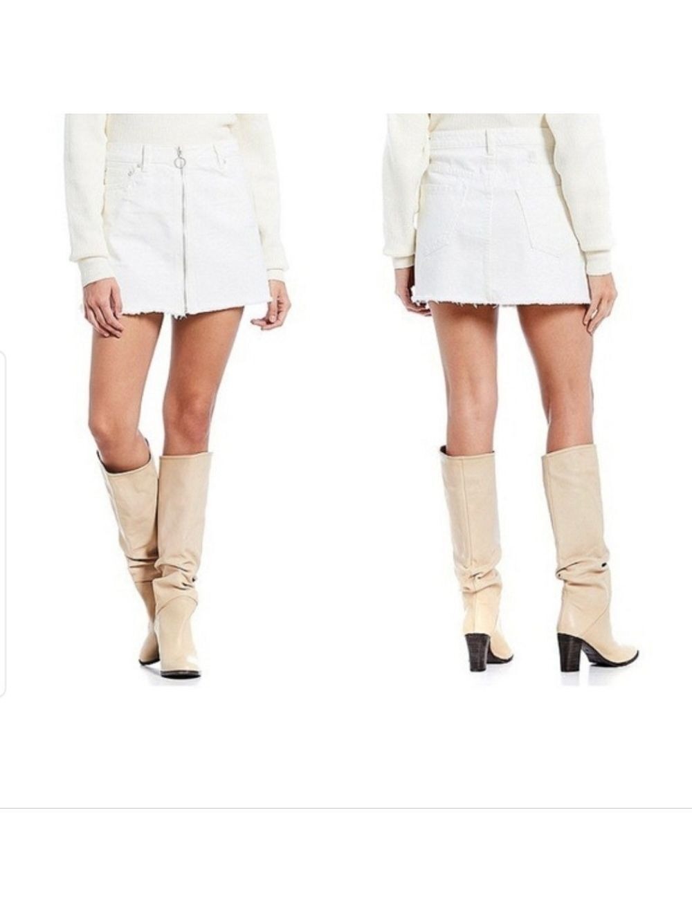 We The Free "Zip It Up" Vintage Denim Mini Skirt by Free People Sz: 4/27 Cotton - Picture 13 of 13